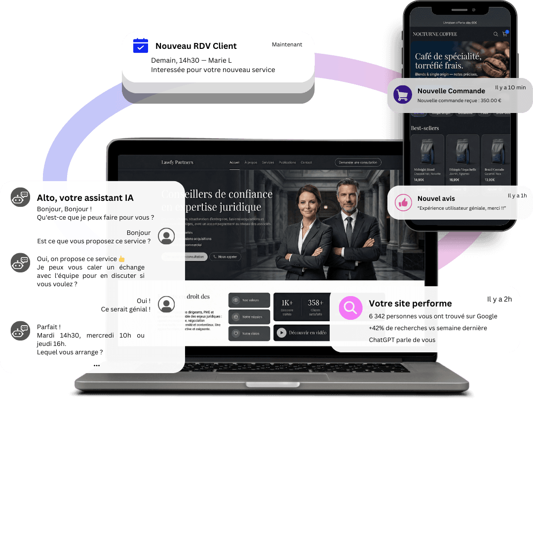 Aperçu site web sur MacBook